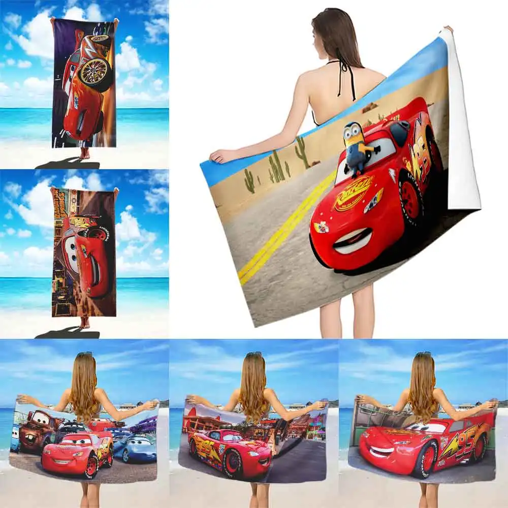 Lightning McQueen Beach Towel Microfiber Sand Free Quick Dry Soft Sandproof Pool Towels Gift for Women Travel Gym Shower Camping