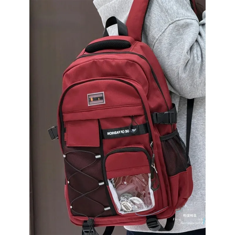 Retro Japanese Sle Large Capaci Double oulder Bapa for Middle And High School Students Men And Women Youth Casual W...
