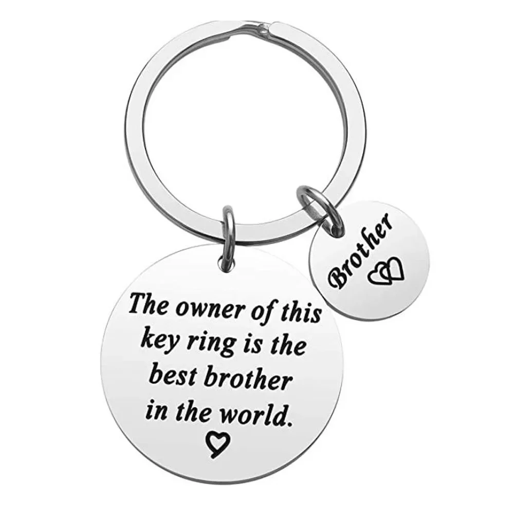 New Brother Gifts Keychain Pendant  Brother Birthday Graduation Gifts Key Chain The Owner of This Key Ring Is The Best Brother