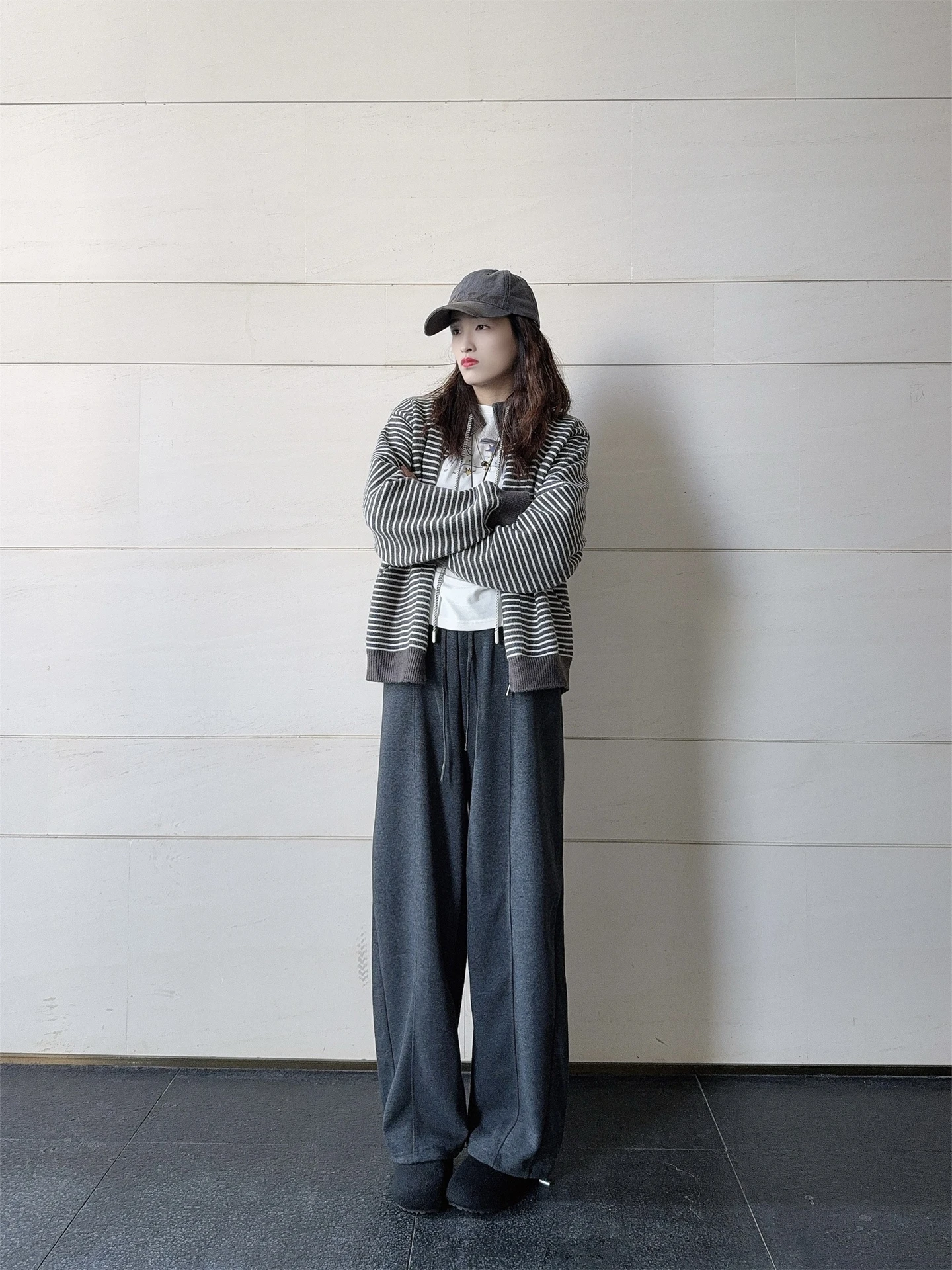 

Женские повседневные брюки Street Sle с высокой талией, на шнурке, свободного прямого кроя, из смесового хлопка, удобные, можно носить двумя способами