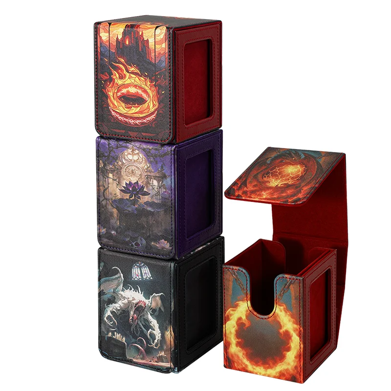 4-pack-card-deck-box-with-tcg-pattern-print-display-window-deck-case-holds-100-double-sleeved-cards-trading-card-storage-box