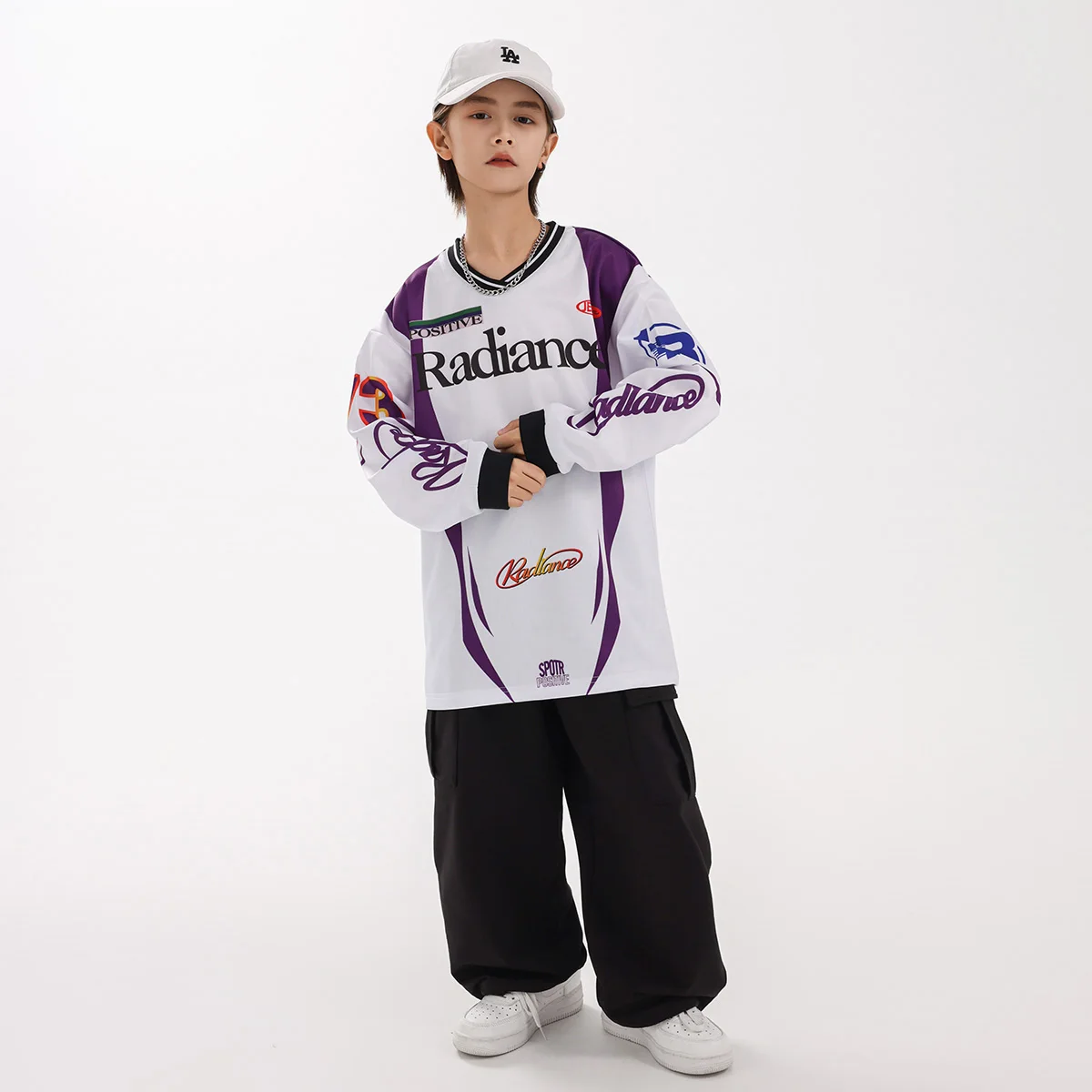 Lose Langarm Top Cargo Pant Kleidung Hip Hop Dance Performance Street Dance Jungen Jazz Dance Kostüme Bühne Kleidung DN22098