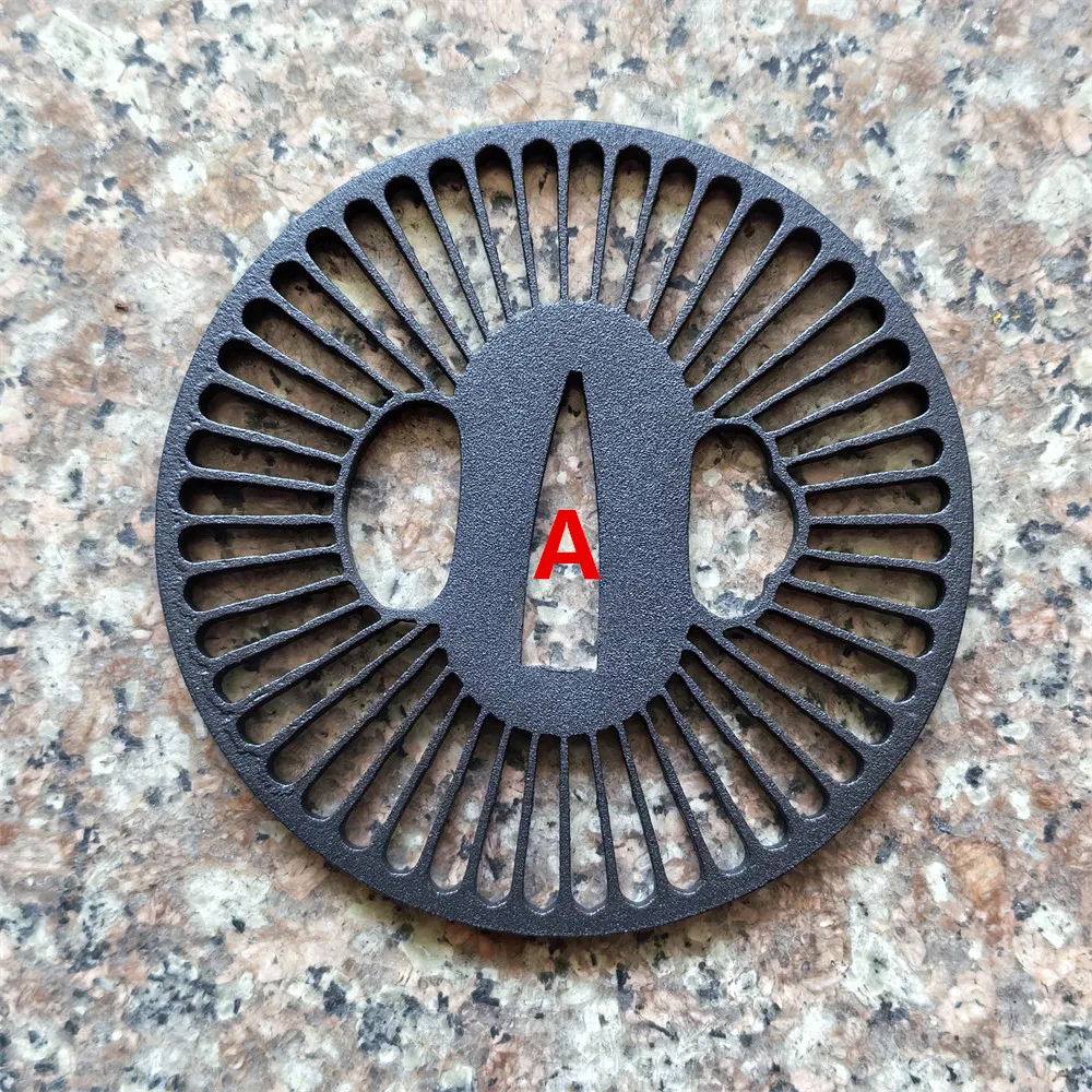 Black Iron Tsuba Steel Hand Guard For Japanese Samurai Katana DIY Sword Maintenance Fittings