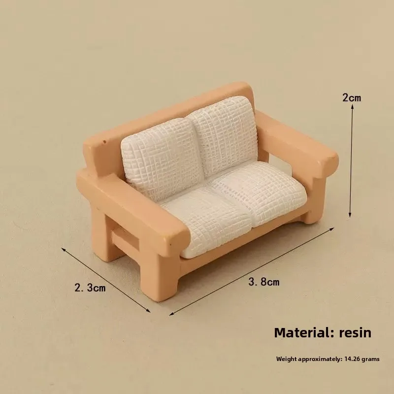 Miniature Mini Furniture Simulation Sofa Coffee Table Bedside Table Lamp Water Dispenser Model Doll House Scene Ornament