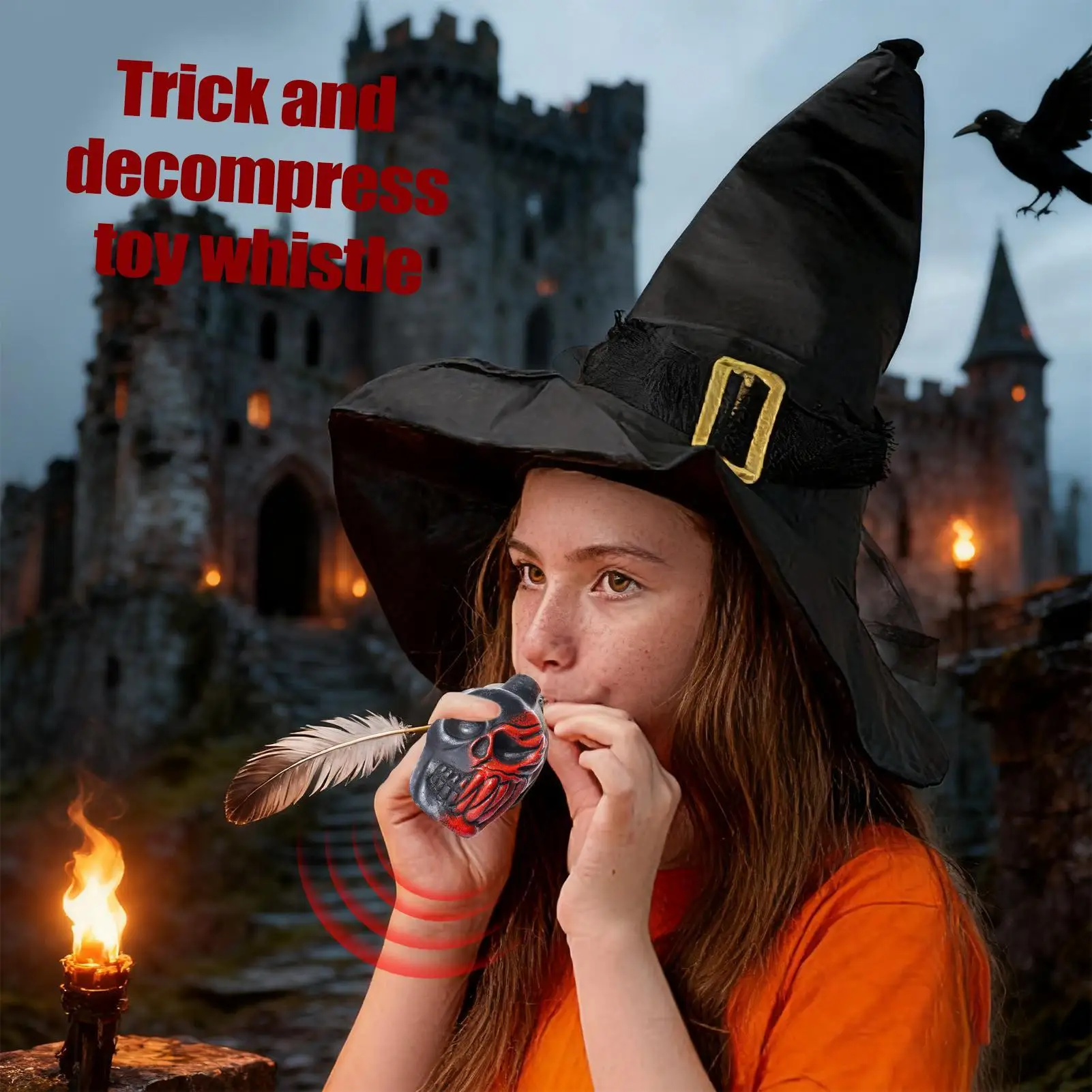 ของเล่นกลางแจ้ง นกหวีด หัวกะโหลกสไตล์โกธิค ของสะสมแปลกตาสำหรับฮาโลวีน อุปกรณ์ประกอบฉากหัวกะโหลก ของเล่นเสียงกรีดร้อง ของสะสมสำหรับเล่นตลกในห้องเรียน คอสเพลย์