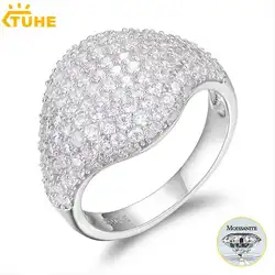 TUHE Classic Women Ring VVS1 D Color Moissanite Ring For Men Hip Hop Jewelry With Gra Certificate Pass Diamond Tester