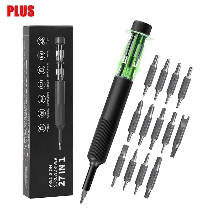 27-in-1 precisieschroevendraaierset Magnetische bits Penstijl Handmatige reparatiegereedschapset voor lenzenvloeistof Horloge PC Juweliers Laptop iPhone