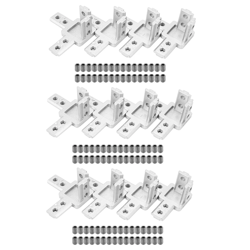 12-Pack 3030 Series 3-Way End Corner Bracket Connector,With Screws For Standard 8Mm T Slot Aluminum Extrusion Profile