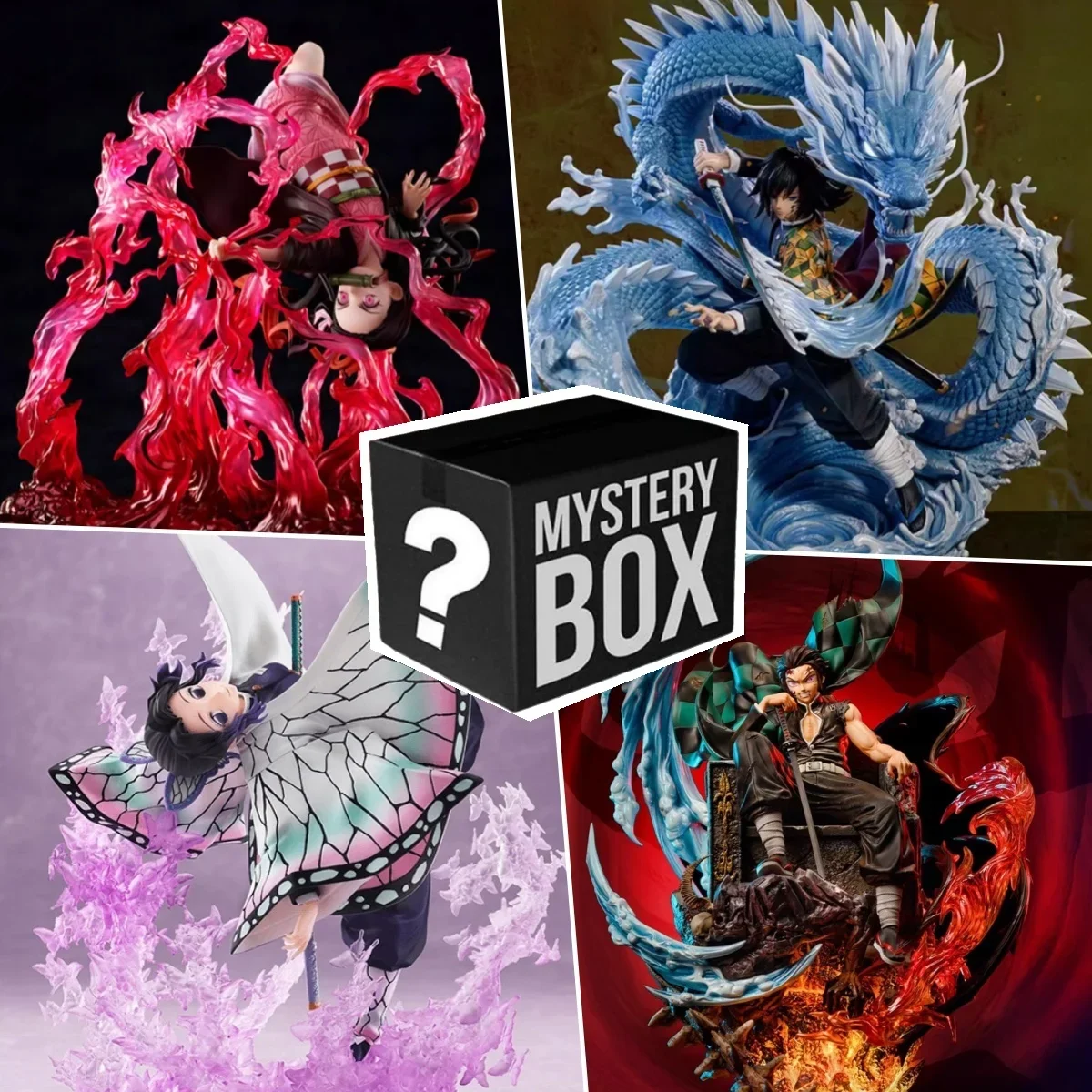 Demon Slayer Mystery Box  Anime Mystery Figures Blind Box Kamado Nezuko Tanjirou Hashibira Inosuke Surprise Box Blind Bag