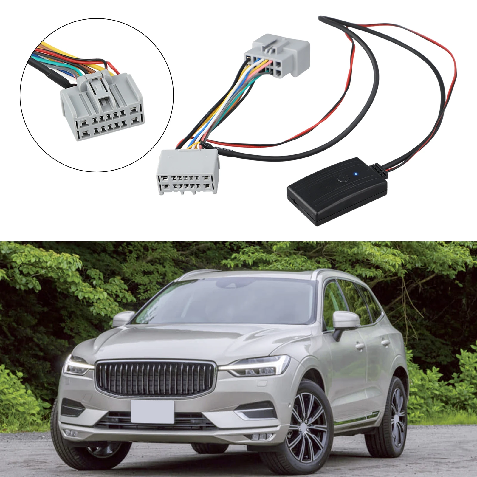 

Black Reliable AUX Music Receiver For Volvo Audio Input Adapter High Universality Fitment Practical And Reliable