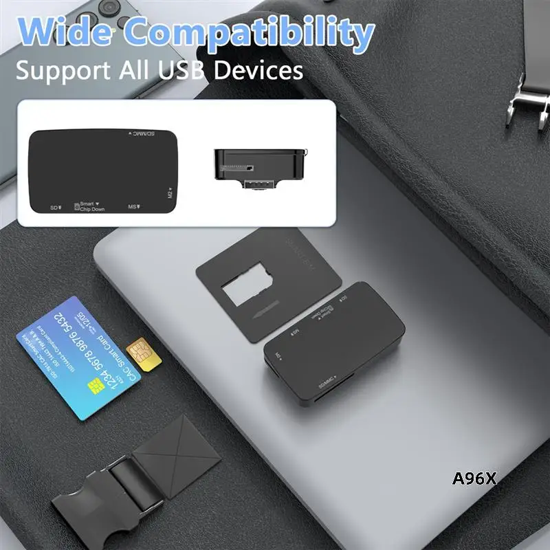 

Устройство чтения карт памяти USB 2.0 6-в-1/адаптер/концентратор с быстрой передачей данных 480 Мбит/с для смарт-карт TF, MS, M2, SD/MMC