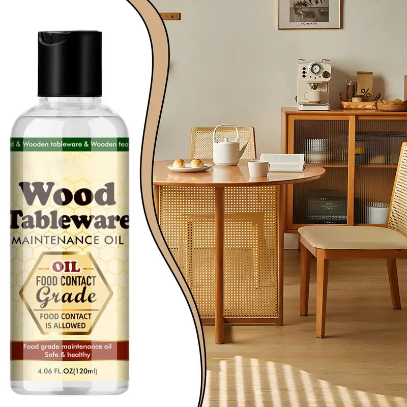 120ml Wood Cutting Board Care Oil Conditioner Oil for Tea Set Wood Maintenance Oil for Wooden Furniture Tableware Cutting Boards
