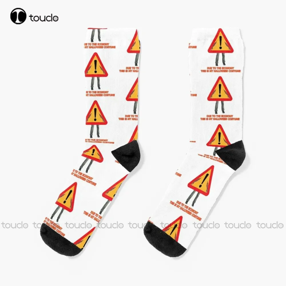 Halloween - Due To The Economy This Is My Halloween Costume - Funny Halloween Socks Red Baseball Socks Custom Gift Unisex Adult