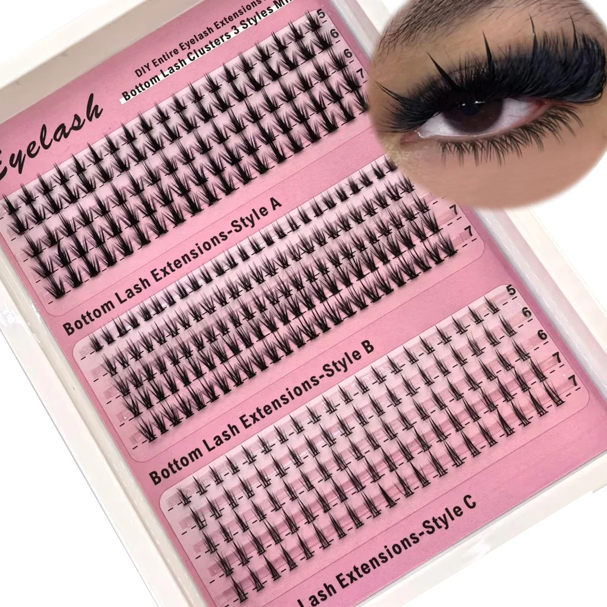 HBZGTLAD DIY Fairy/Manga Wimpern-Cluster, Untere & Stachelige Wimpern, Volumen-Einzelwimpern-Cluster, Wimpernverlängerungen, Stachelwimpern-Cluster – Detail 6