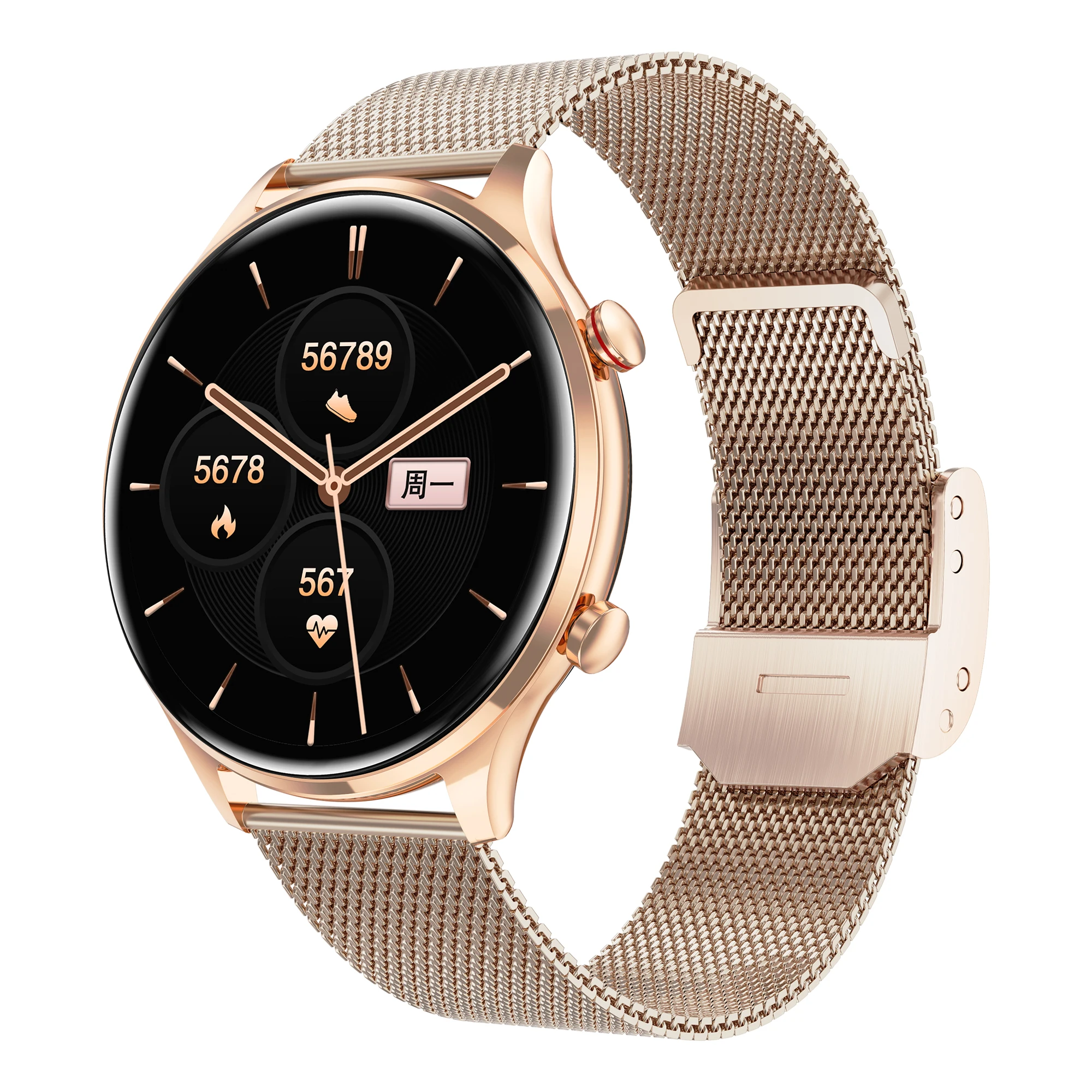 

Ladies Smart Watch AK50 Gold Bluetooth Call Smartwatch Luxury Wrist Watches Digital Wristwatch Fitness Health Monitoring