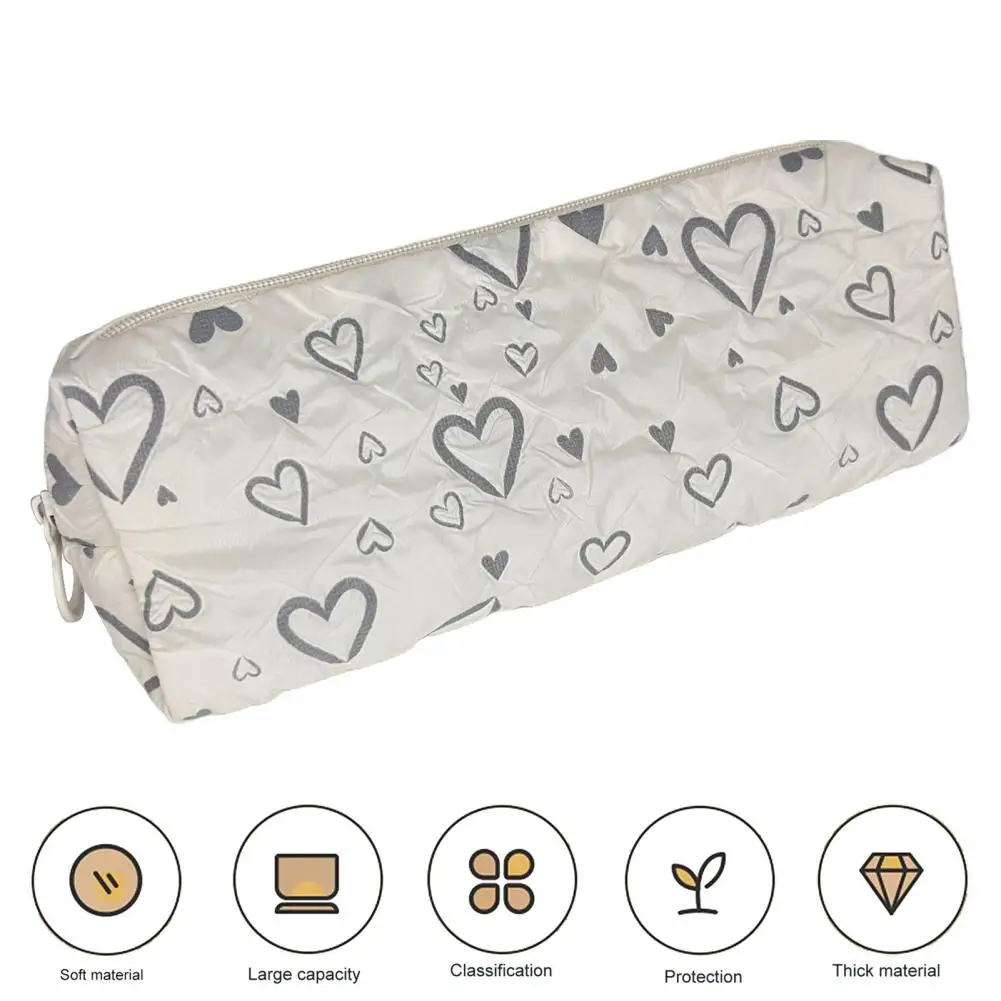 منظم قلب منقوش للطلاب ، حقيبة أدوات مكتبية الحب ، مقلمة للوازم المدرسية ، منظم ساحر