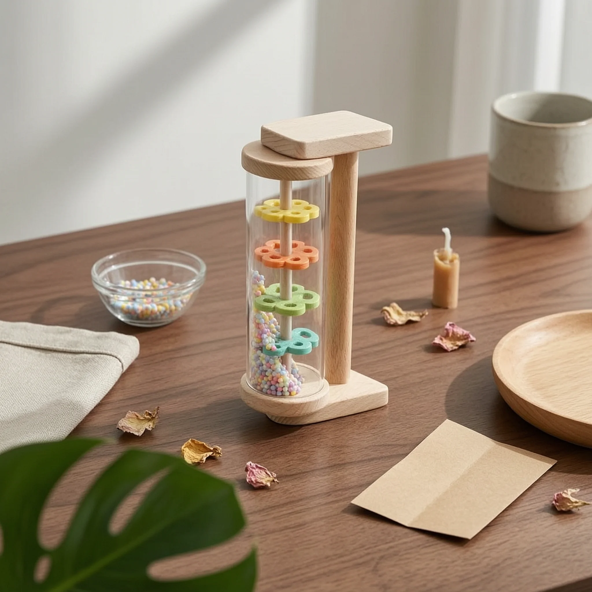 Rainstick Toy Colorful Beads Rainmaker Rattle Rainstick Shaker Early Education Musical Rattle Soothing Sounds for Toddlers