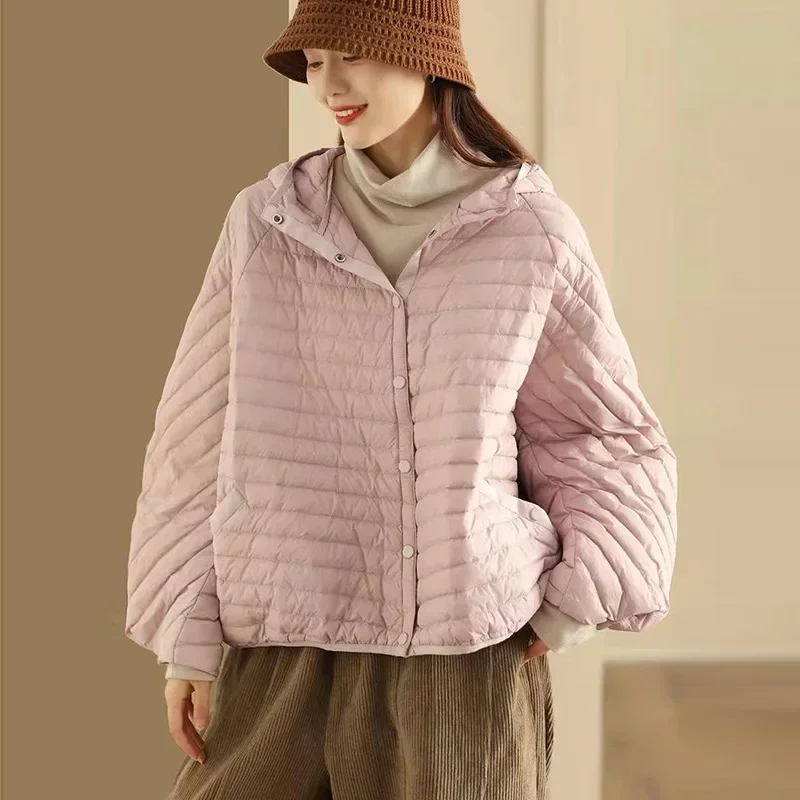 

Jackets 2024 New Winter Coat Female Quilted Simple Parka Retro Fashion Loose Bread Clothing Warm Coats Down