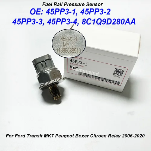 Alta calidad 45PP3-1 45PP3-2 45PP3-3 45PP3-4 8C1Q9D280AA Sensor de presión de riel de combustible para Nissan Navara Pathfinder 2,5