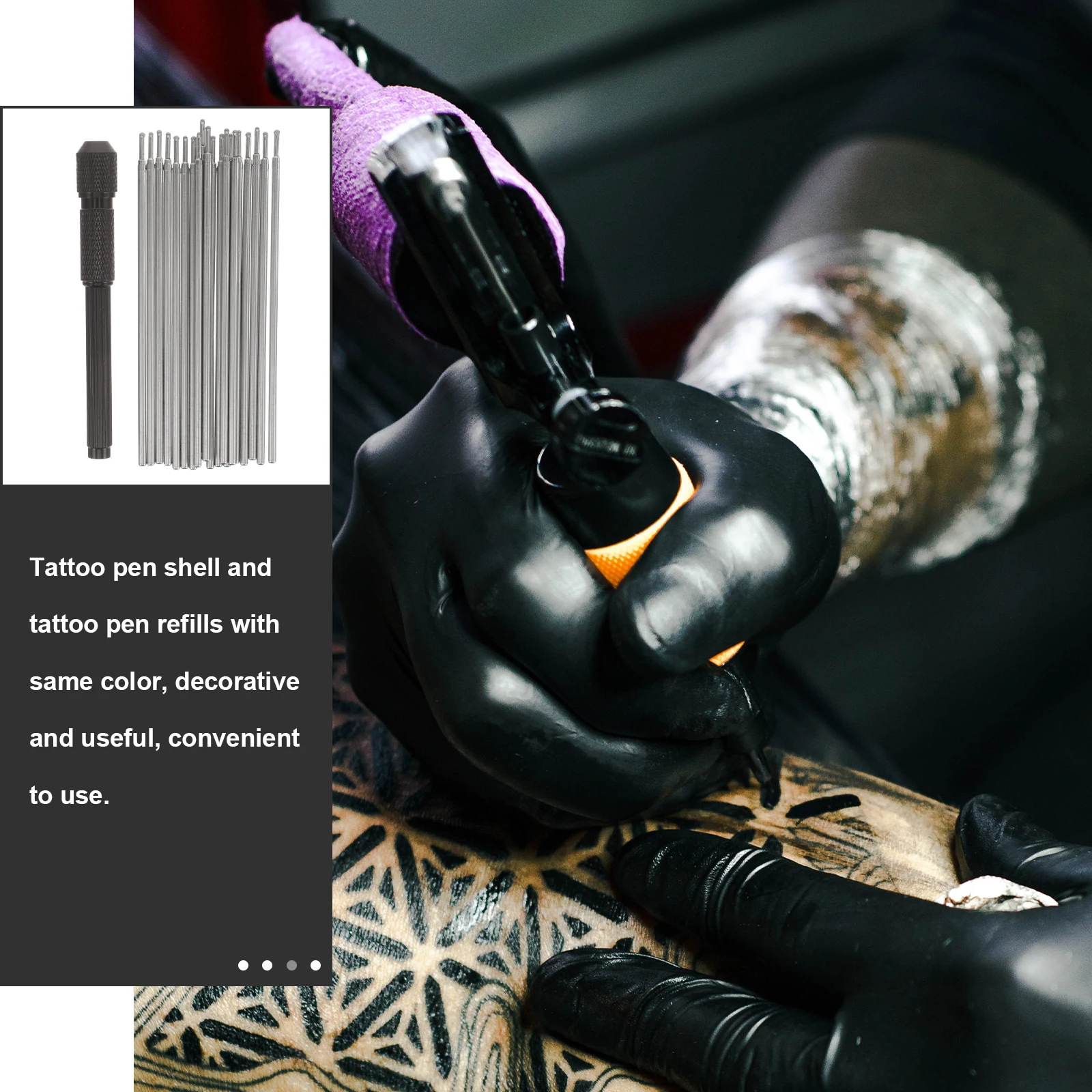 

Tattoo Pen Set Marker Refills Stencil Skin Pens Holder Replacement Cores Durable Safe Performance Auxiliary Supplies