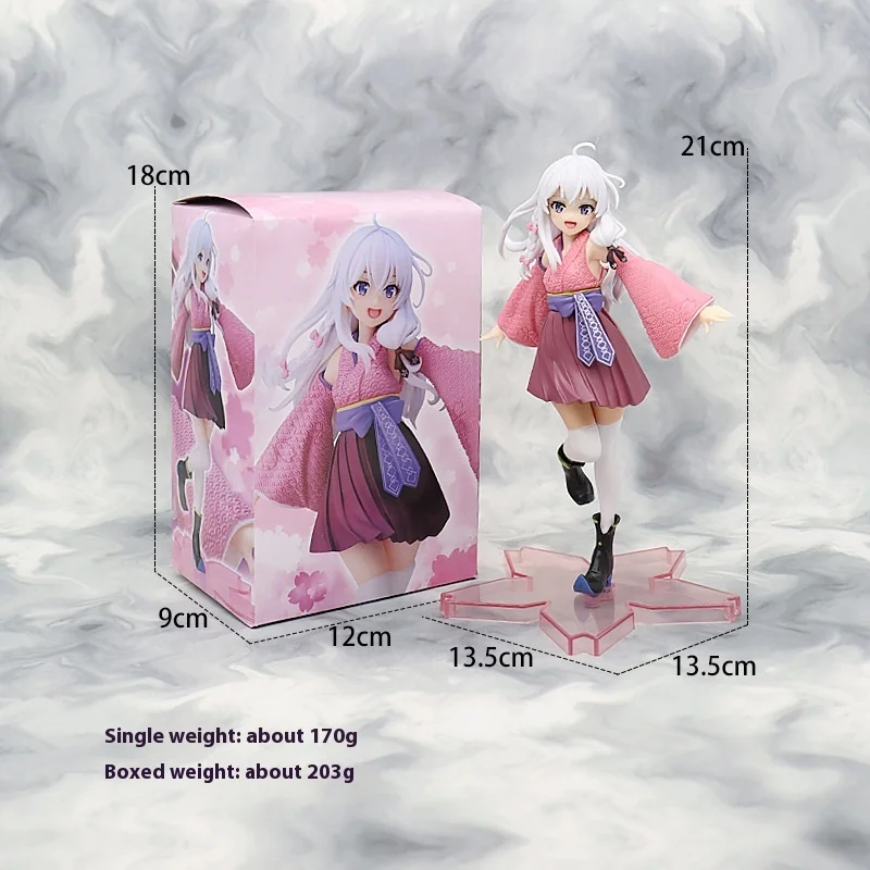 21cm Anime Wandering Witch The Journey Of Elaina Action Figure Kimono Collectible Desktop Decoration Model Toy Halloween Gift