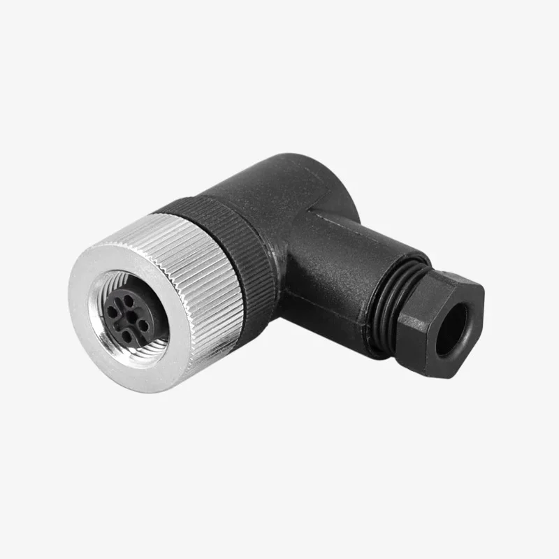 Conector de aviación inalámbrico, tipo A, LED, 3, 4, 5, 8, 12 Pines, M12, impermeable, IP67, enchufe macho y hembra curvo, bloqueo de tornillo