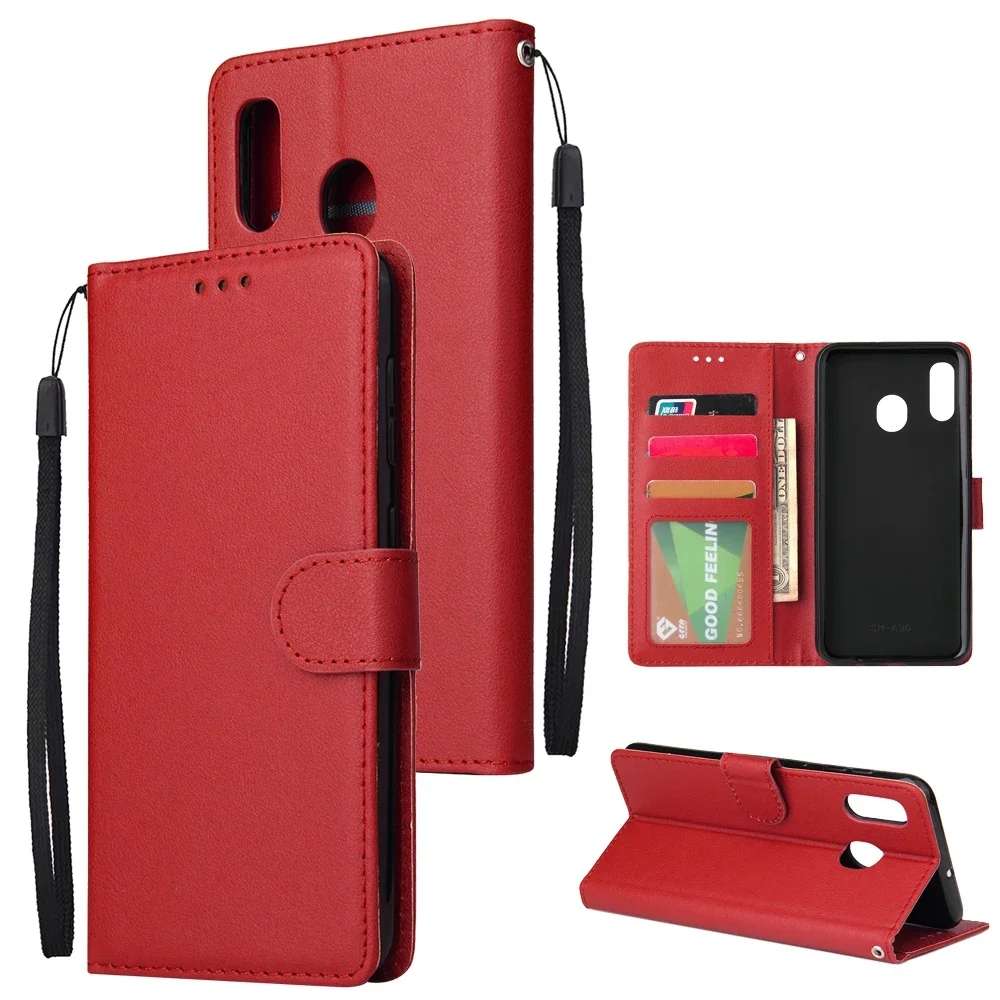 5X*Solid Color Leather Case Anti-fall Wallet Flip Phone Case For SAMSUNG GALAXY A305 M10S A31 A315F A310 A3 2016 A32 A33 LITE 5G