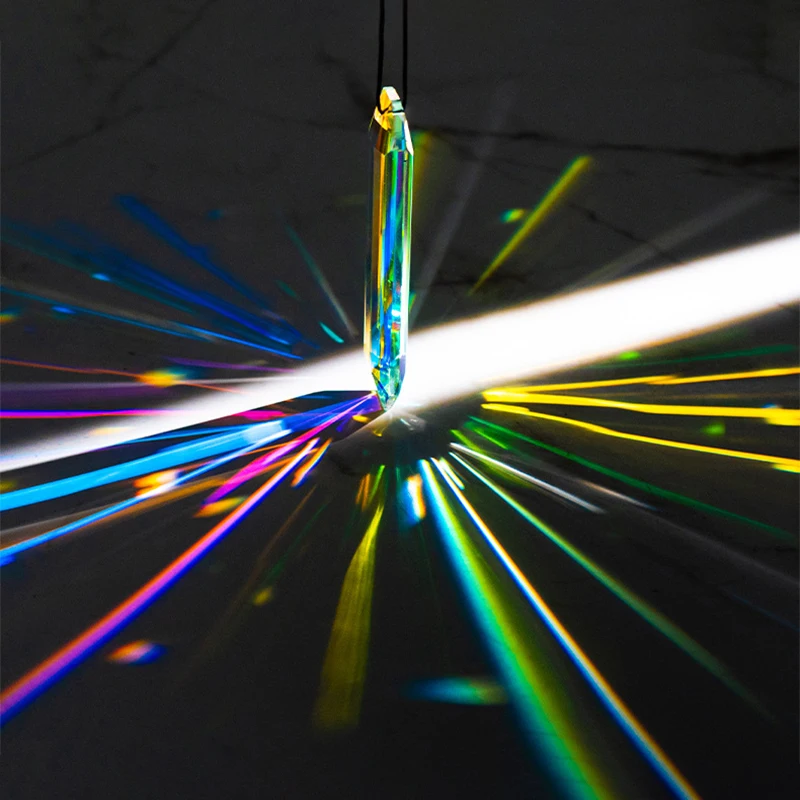 Crystal 120mm AB Colors Prisms Hanging Drops Pendant Suncatcher Rainbow Maker Long Strip Grid Chandelier Parts DIY Home Decor