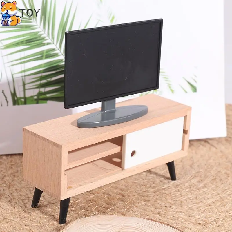 1:12 Puppenhaus TV-Simulation Miniatur möbel Puppenhaus Wohnzimmer Dekoration Fernsehen