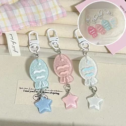 Kawaii Cute Little Fish Keyring Taiyaki Lovely Shiny Star Keychain School Bag Earphone Case Pendant Hanging Decor Gifts For Girl