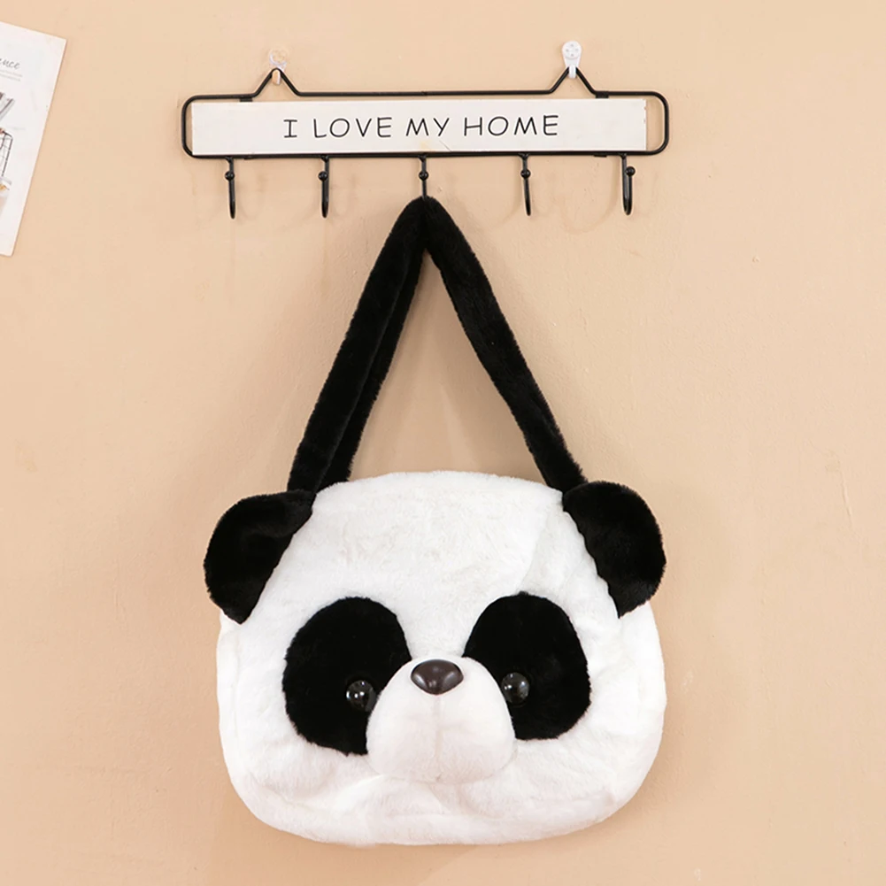 Bolso de hombro de felpa para mujer, bonito Panda de dibujos animados, monederos de viaje para mujer, bolso de mensajero suave y cómodo, bolso de juguete esponjoso, regalo para niña