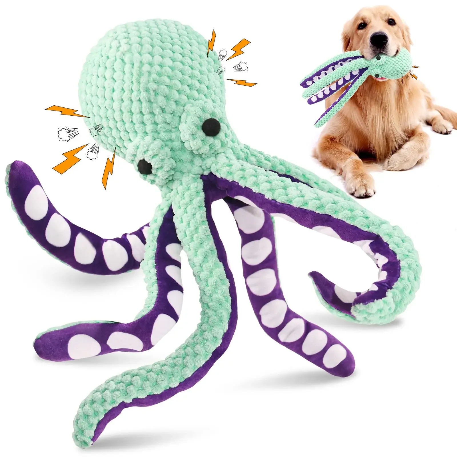 Juguete de peluche para mascotas, rompecabezas de concha de pulpo, resistente a las mordeduras, interactivo, Limpieza de dientes, suministros para