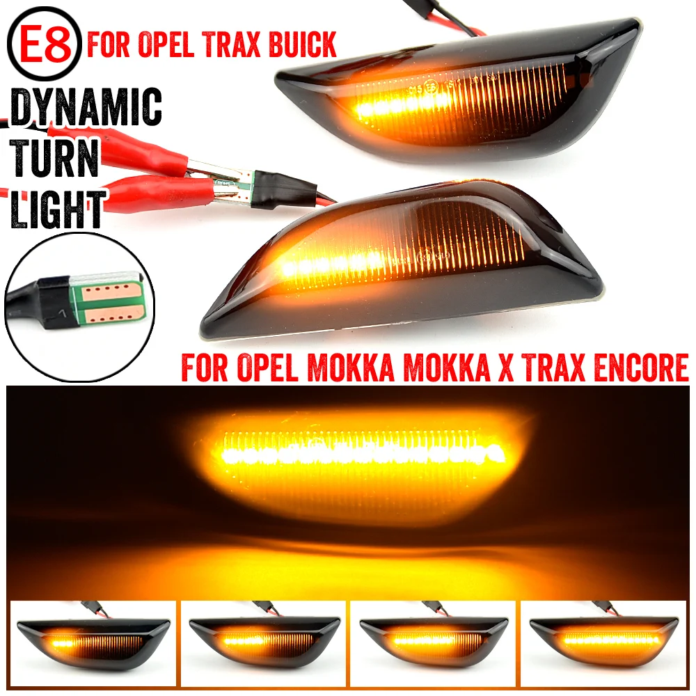 

For Opel Mokka X For Chevrolet Trax For Buick Encore LED Dynamic Flashing Water Blinker Indicator Turn Signal Side Marker Light