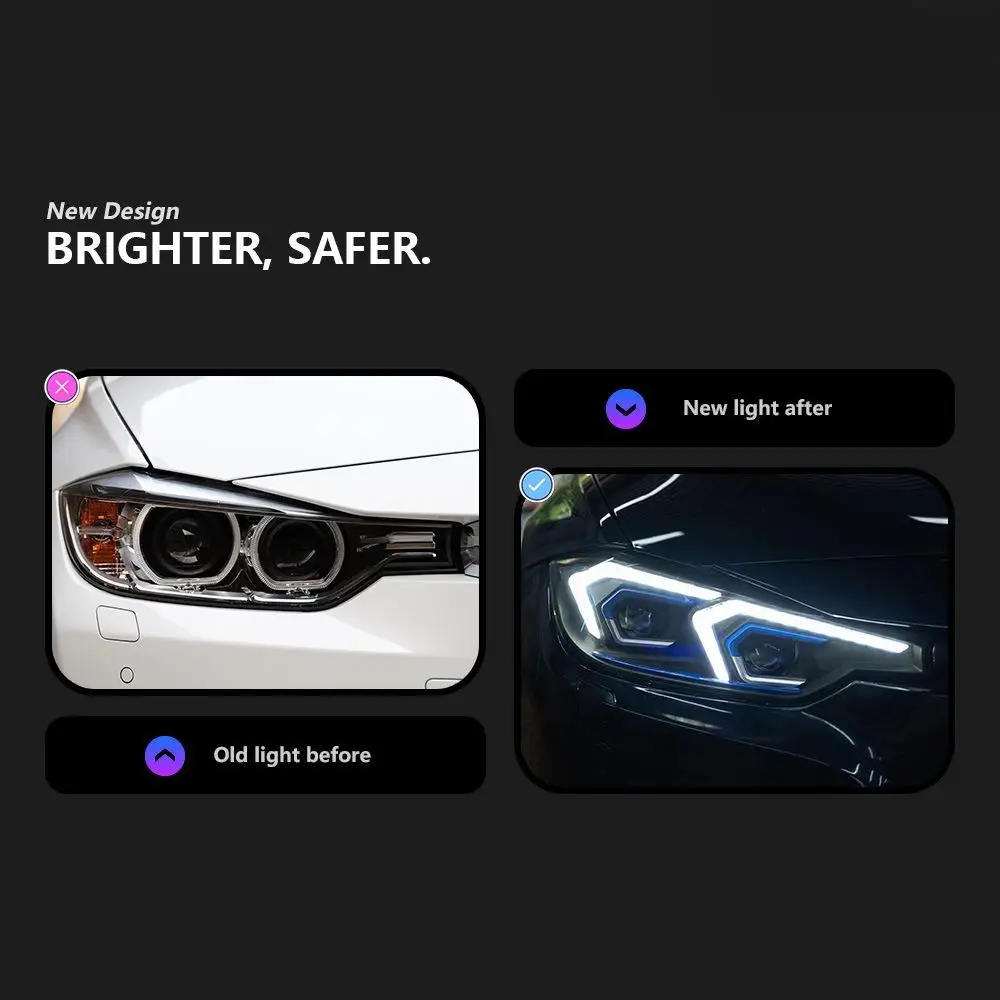Car Model for BMW F30 F35 2012-2019 3 Series LED Auto Headlight Assembly Upgrade 2022 Newest Design Bicofal Lens Accessories