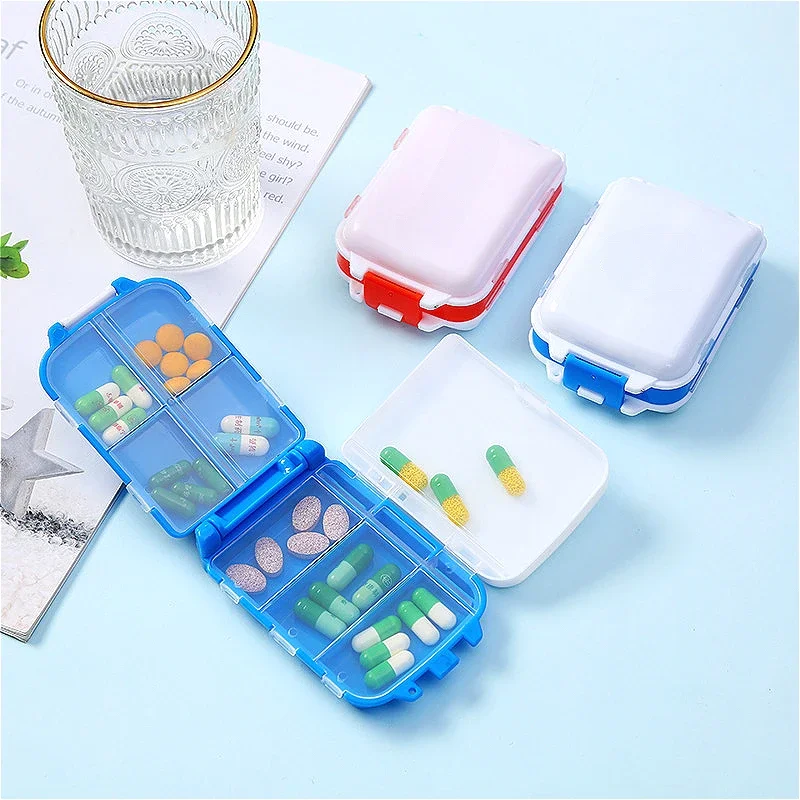 Weekly Pill Box 8 Grids Medicine Organizer Tablet Storage Box Travel Pill Case Drug Dispenser Container Health Care Portable