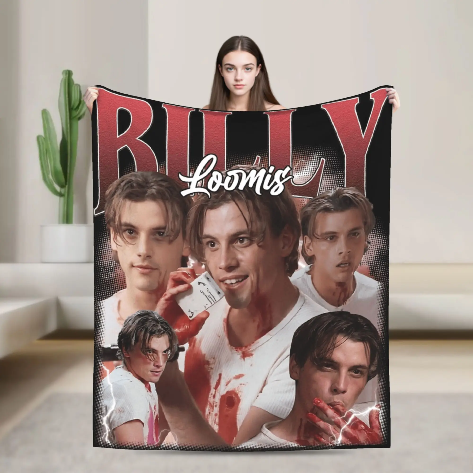 Soft Warm Blanket Picnic Horror Movie Scream Billy Loomis Throw Blanket  Flannel Bedspread For Bedroom Funny Sofa Bed Cover