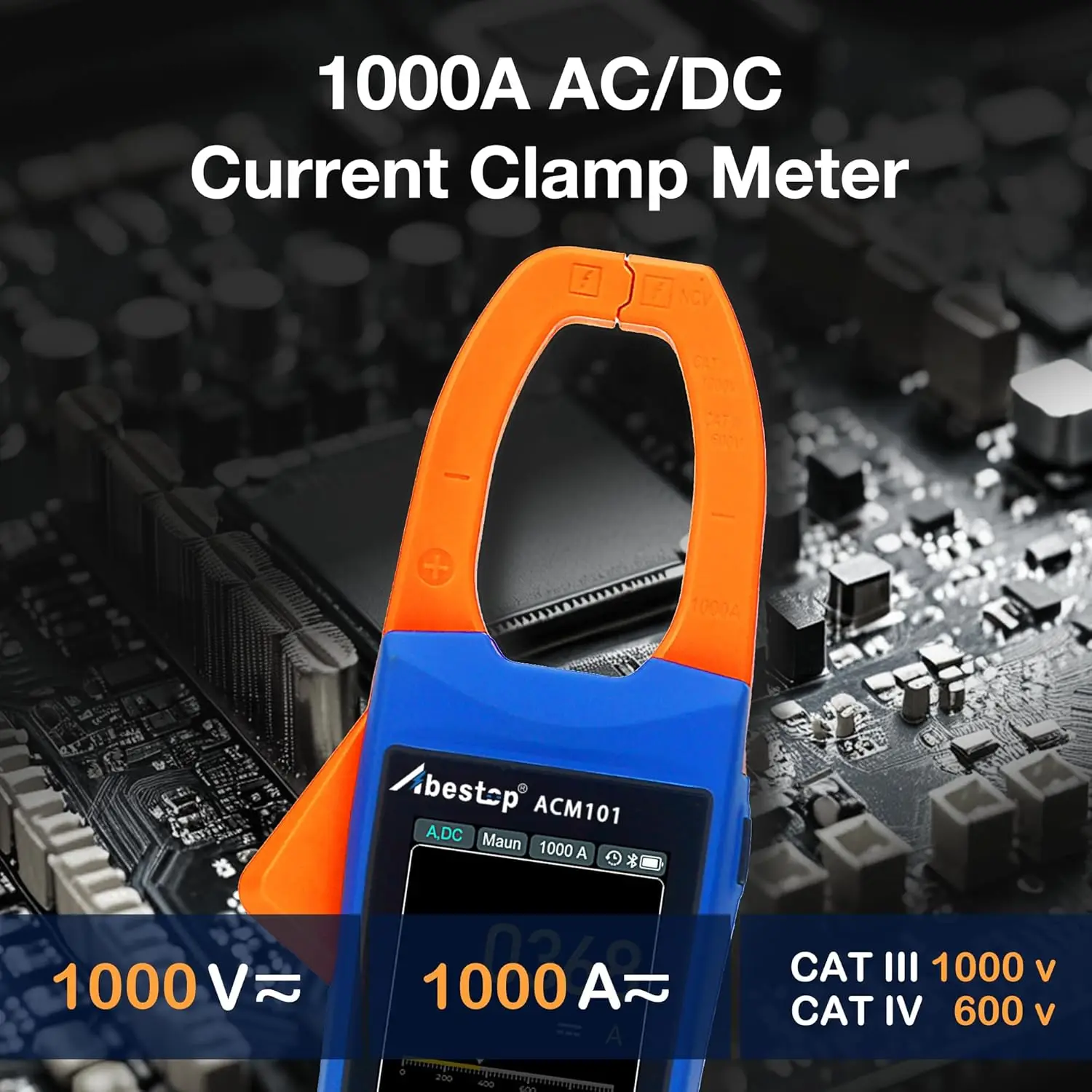 1000 فولت التيار المتناوب/تيار مستمر جهاز قياس الجهد الكهربائي 3 في 1 المشبك متر مع راسم الذبذبات ، تيار 1000A ، عرض النطاق الترددي 1 ميجا هرتز ، صحيح RMS ، 2.8 'IPS LCD #4