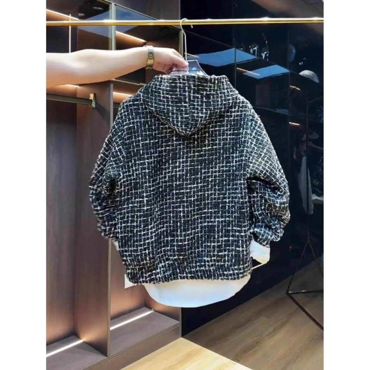 

Осень-зима, мужская трикотажная хлопковая джинсовая куртка Tead, повседневная универсальная теплая куртка с верхним воротником, флип-джакет ex Stand Fit Long Sve