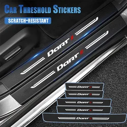 Car Door Threshold Sticker Scuff Scratch Auto Doorsill Anti Kick Strip Tape For Dodge Dart Logo Carbon Fiber Waterproof Film