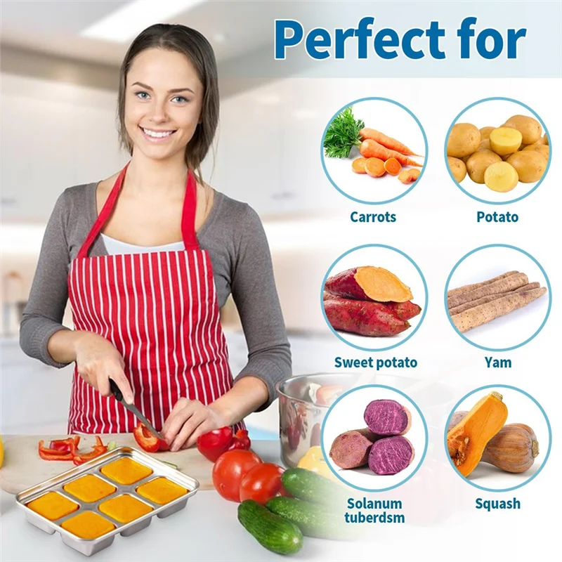 

ABKP-2Pack Ice Cube Tray,6 Slots Stainless Steel Ice Cube Trays,Cube Molds & Trays,For Bars Kitchens Cocktail Freezer Whiskey