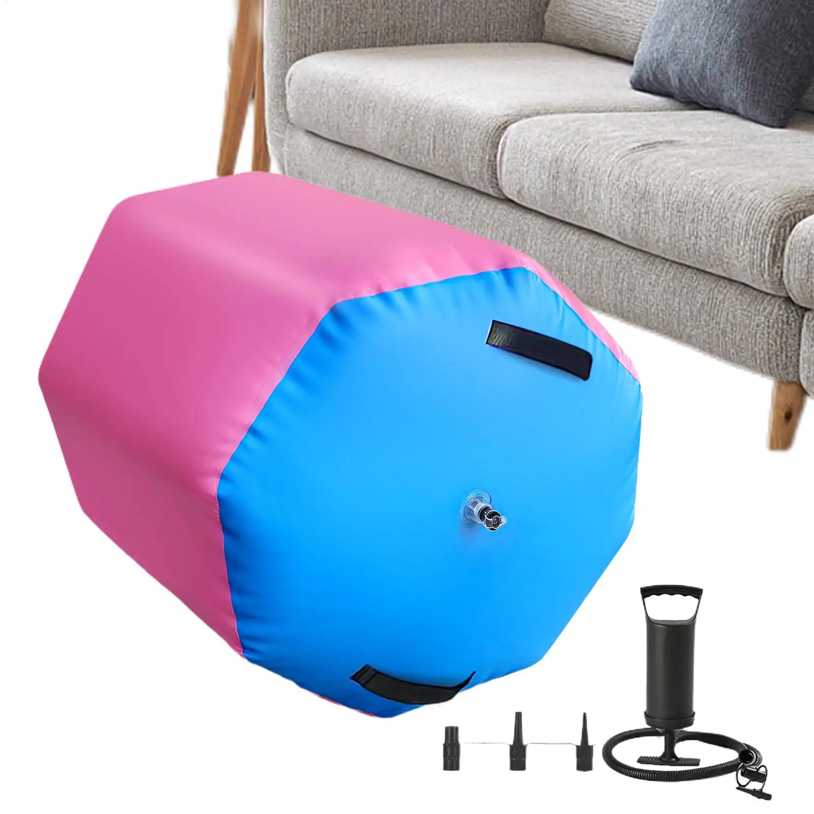 Inflatable Soft Yoga Foam Roller Cylinder Gym Exercise Equipment for Core Strength Stretching Home Fitness Training Workout