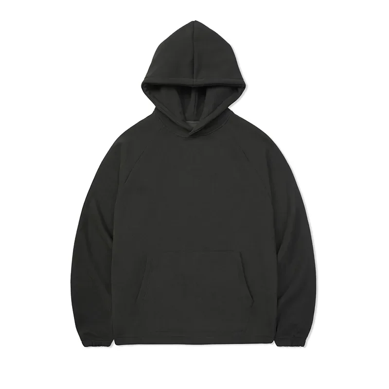 

LIBIELIY Men's Spring And Autumn Retro Fleece-lined Thick Trendy Brand Pullover Sweatshirt. Solid Color. Fleece-lined. Hooded S