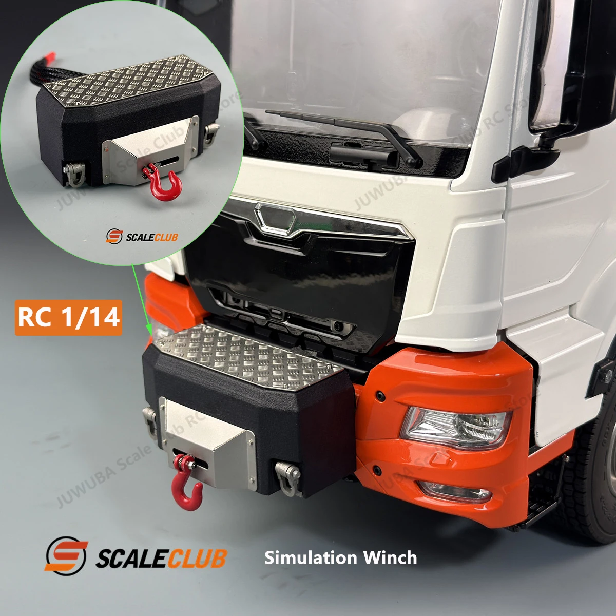 RC Truck Upgrade Metal Simulation Winch Front Hook For Tamiya 1/14 RC Truck Tractor Scania 770S Man Benz Iveco Car DIY Parts Toy