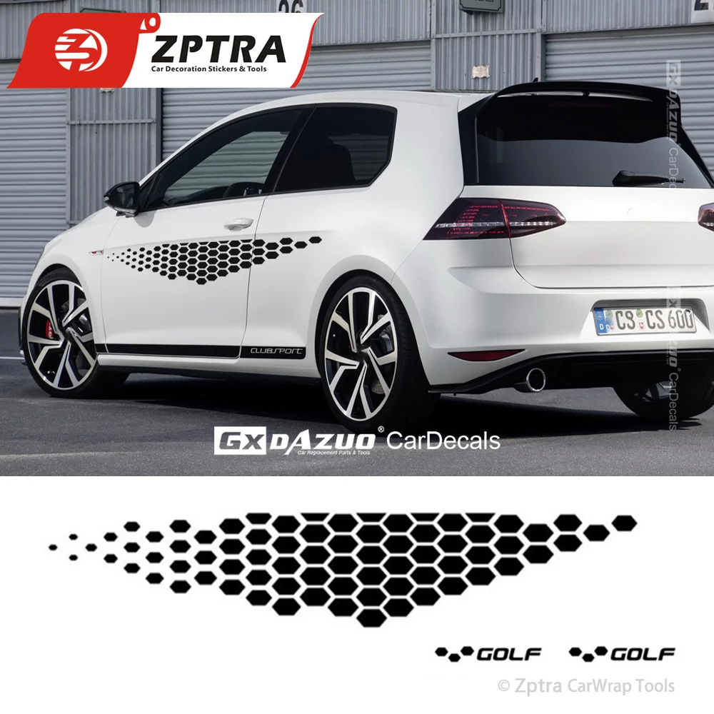 

Car Sticker Body Door Side Skirt Vinyl Decal For Volkswagen Golf 4 5 6 7 TSI TCR Polo Racing Decal Auto Accessories Sticker