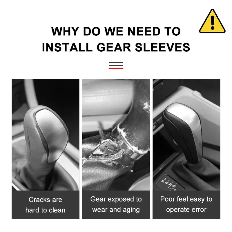 PU Leather Non-slip Wear-resistant Car Shift Handle Cover For Peugeot 108 406 407 408 206 207 208 306 307 308 508 3008 5008 4008 view 4
