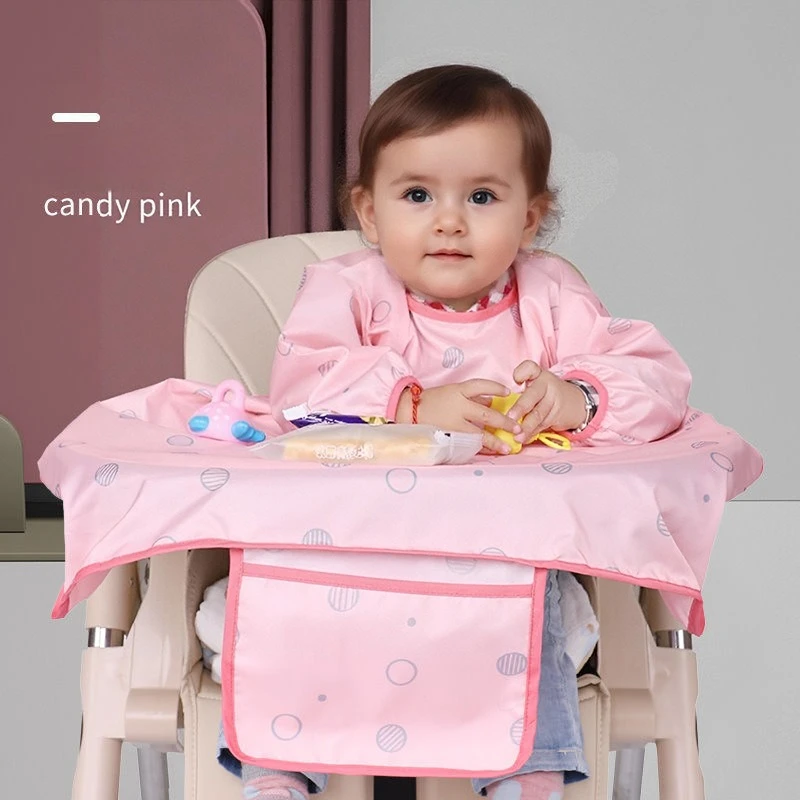 

Baby Feeding Wonder: Bib Tray All-in-One Mess-Proof Table Mat & High Chair Cover Waterproof Quick-Dry Bib Full Coverage Bib