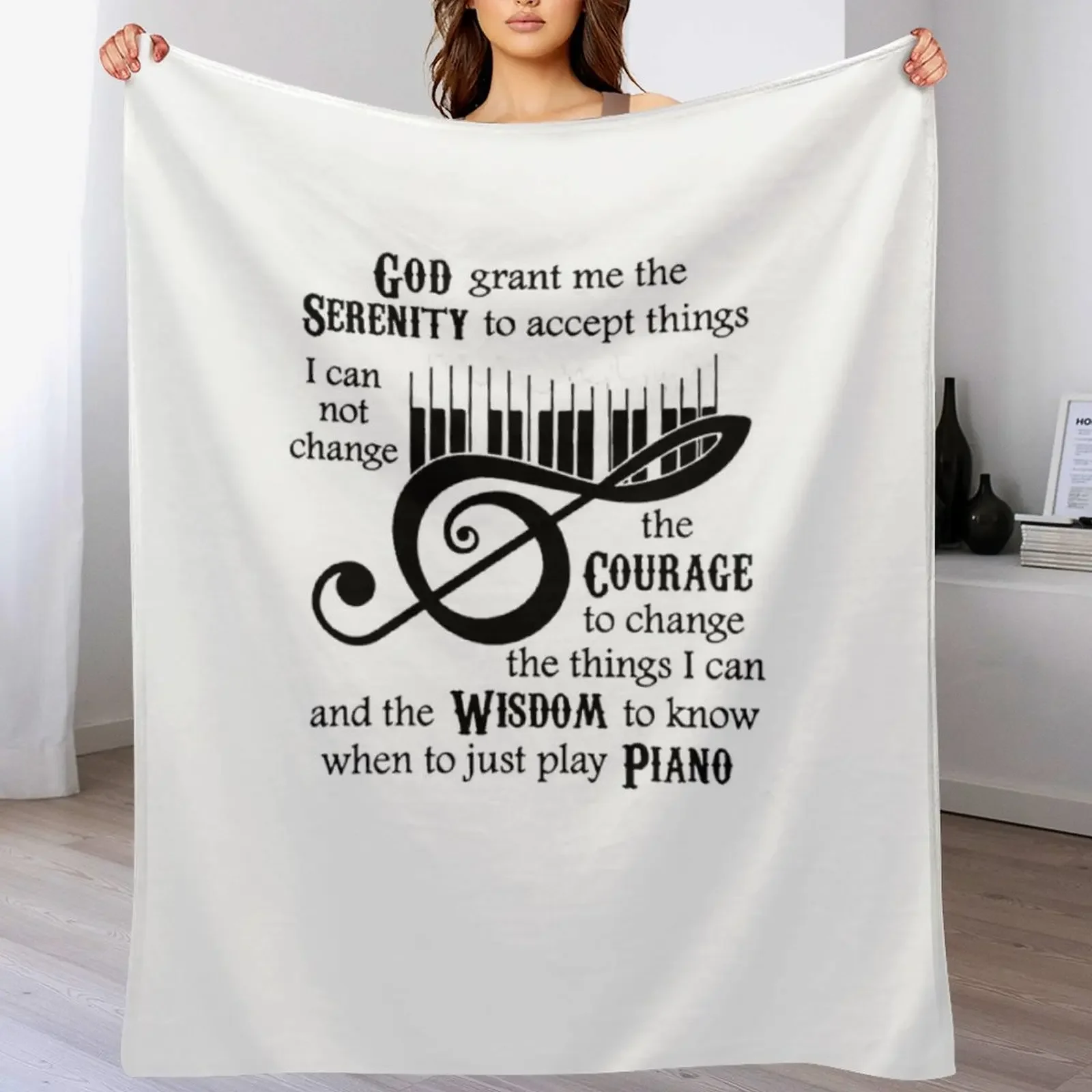 God Serenity Grant Me The To Ccept Things Piano Throw Blanket Fluffy Cozy Throw Blanket for Home Decor