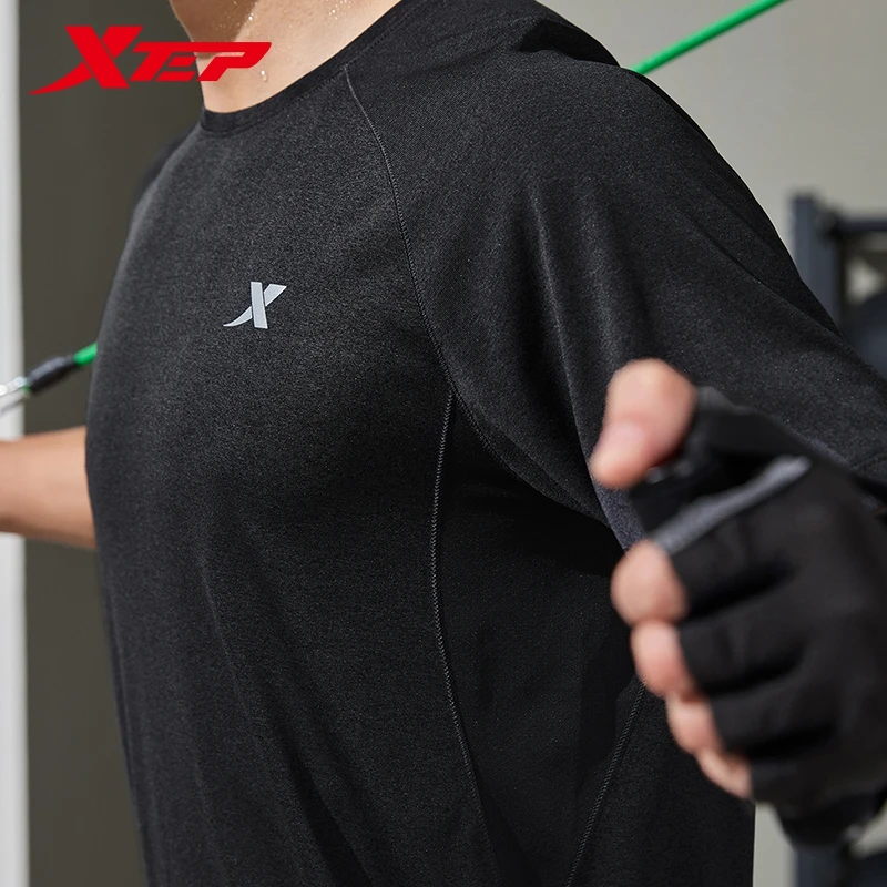 Xtep Short Sleeve Knitted Shirt For Men  Summer Quick-Drying Men's T-shirt Sporty Soft Comfortable Outdoor Tops 876229010108
