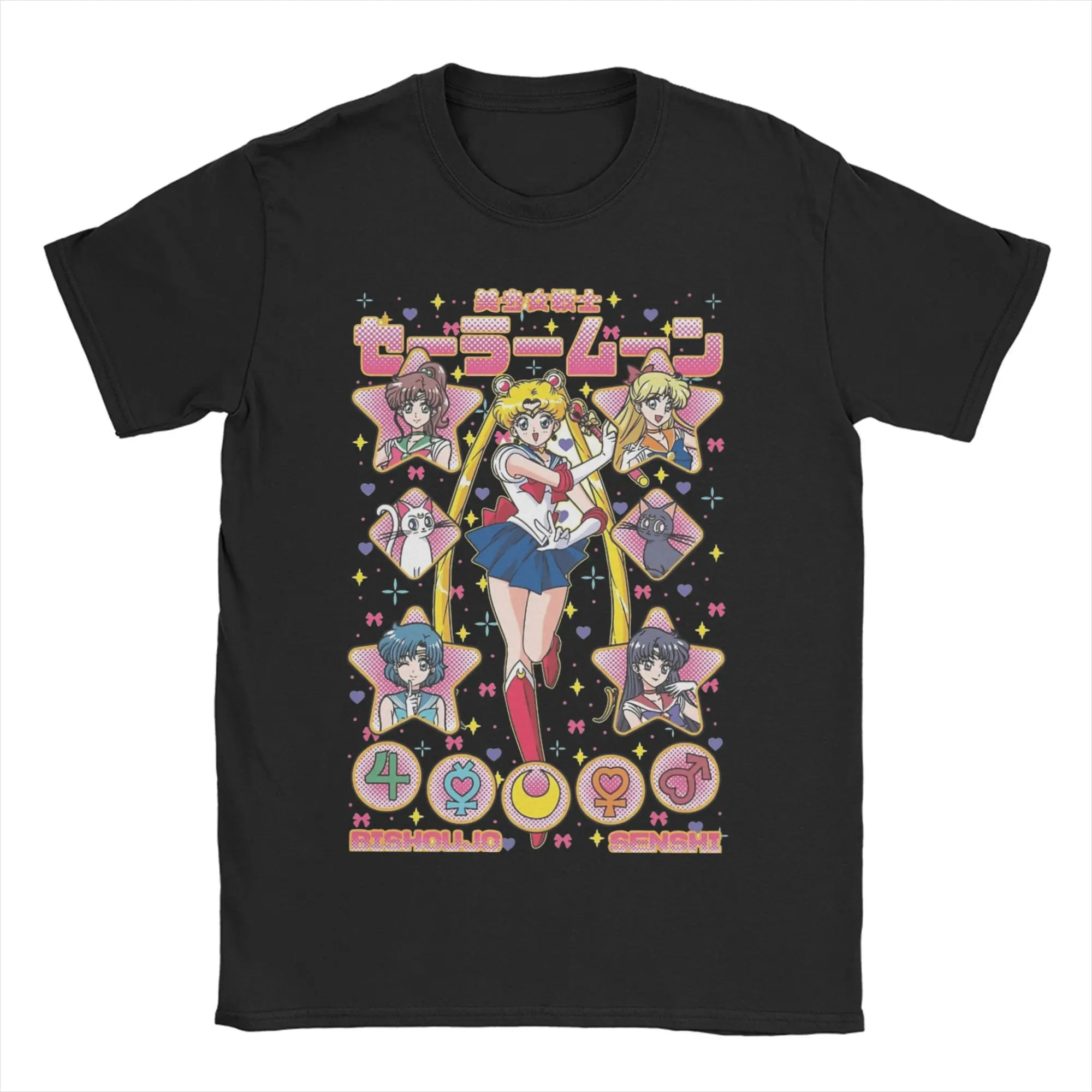 

All Seasons Sailors Moons magical girl kitty cat T Shirt For Unisex Cotton Tee Shirt Short Sleeve Clothes