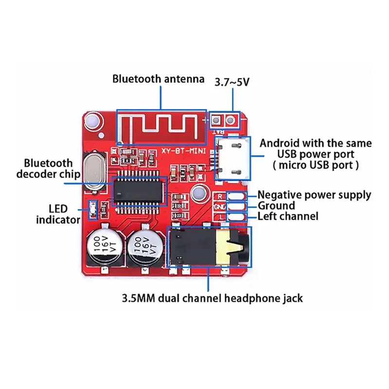 - سبتمبر 40 قطعة لوحة استقبال الصوت بلوتوث MP3 لوحة فك الترميز بدون فقدان وحدة موسيقى ستيريو لاسلكية 3.7-5 فولت XY-BT-Mini